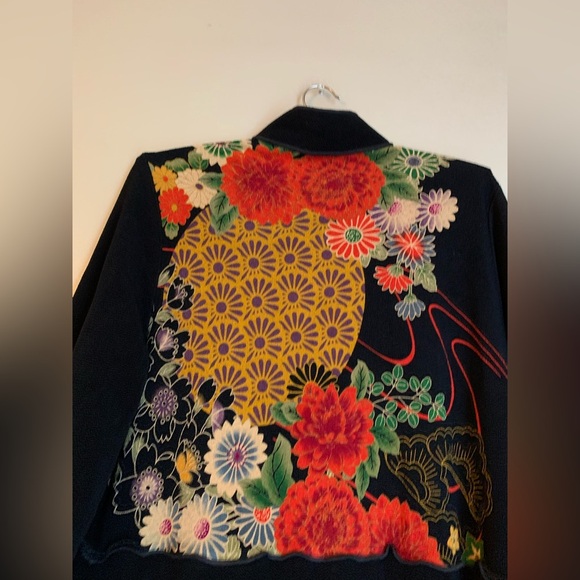 Moonlight Y & S Fashion floral jacket mixed fabrics patchwork style #65 size sm - Picture 7 of 9